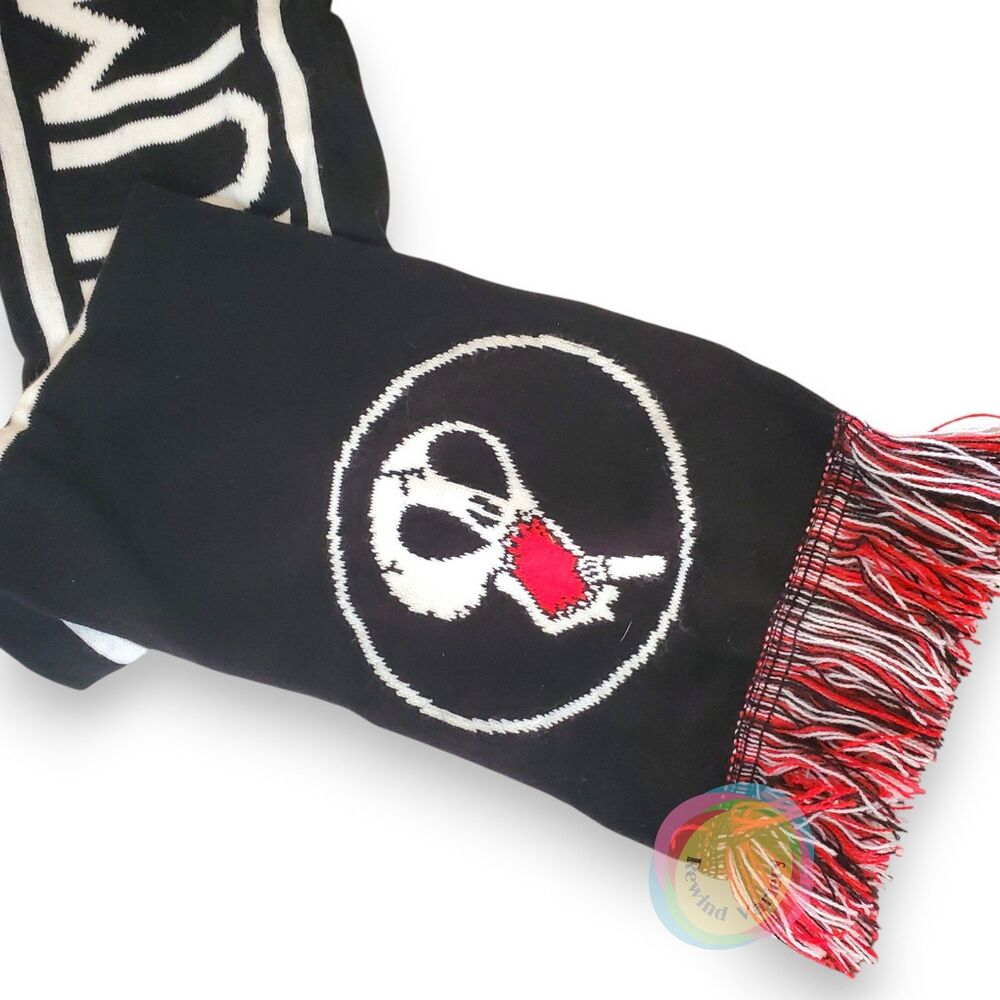 Subhumans Punk Rock Band Knit Scarf Double Sided Skull Logo - Picture 2 of 11